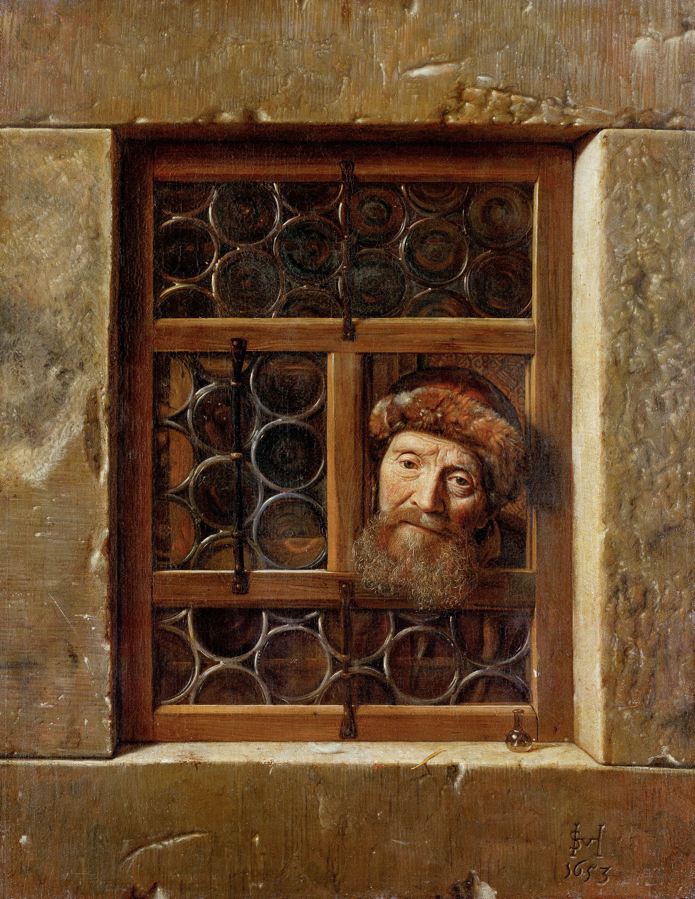 Old Man at a Window by Samuel van Hoogstraten