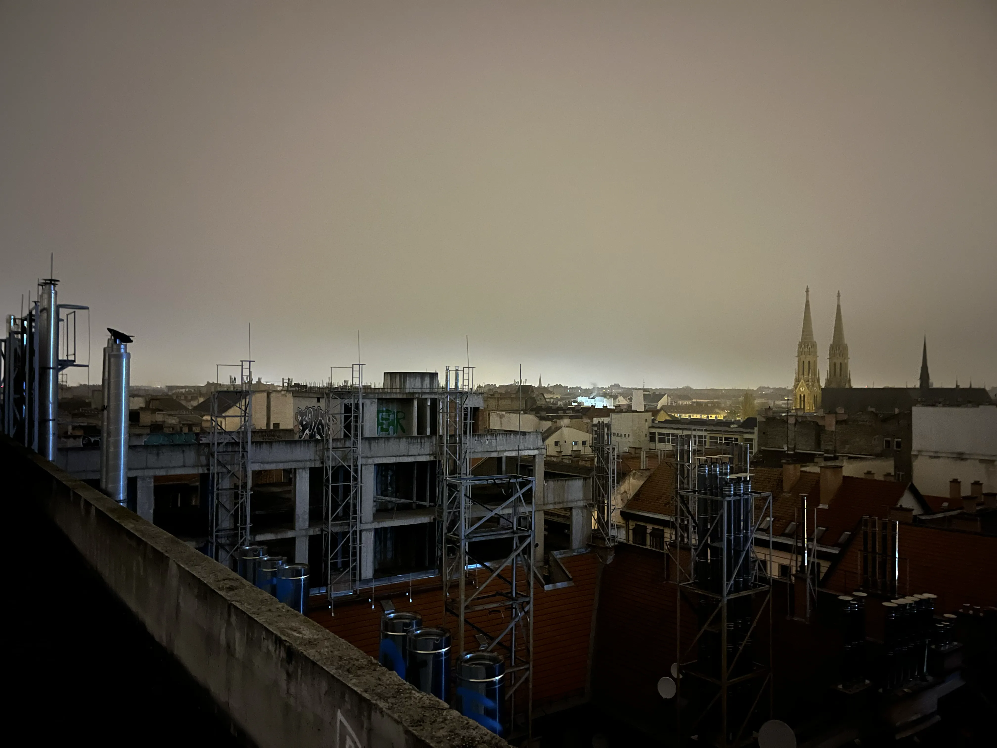 Sketchy Unfinished Building in Budapest