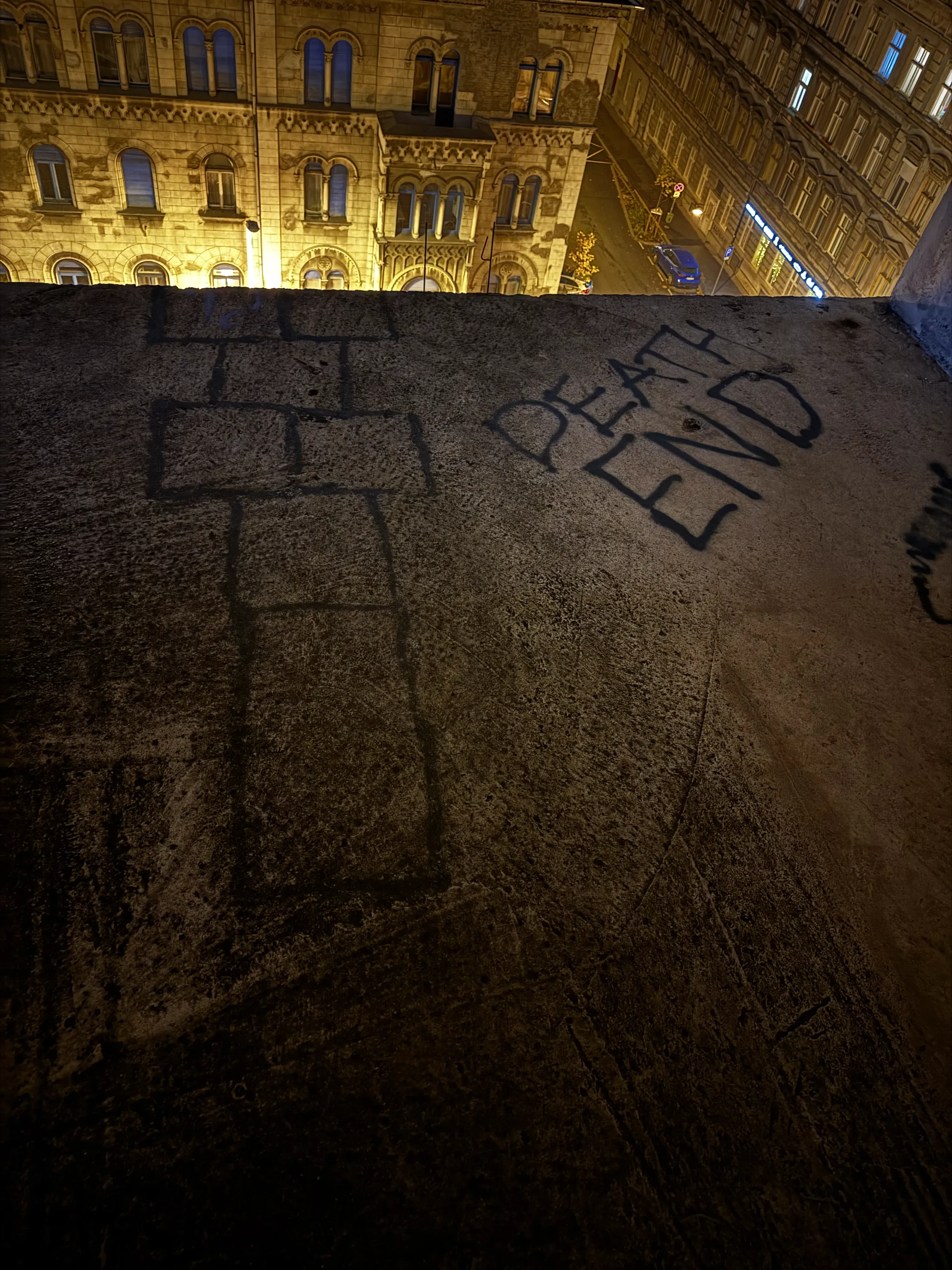 Sketchy Unfinished Building in Budapest